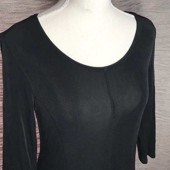 KIARA SMALL BLACK LONG SHEER DRESS - Picture 3 of 7